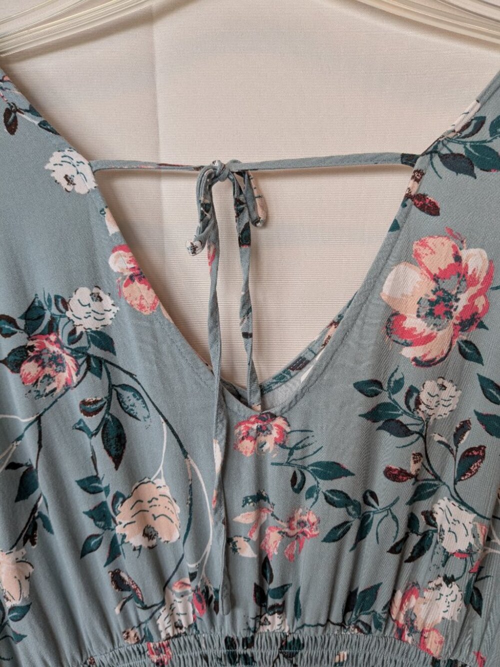 Maurices Light Blue Floral V-neck Midi Dress - Picture 4 of 8